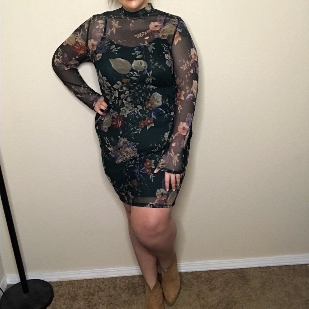 Forest green plus dress